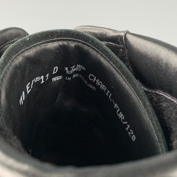 BALLY Charli Size 11 Black Contrast Stitch Leather Fur Ankle Hiking Boots main image 2
